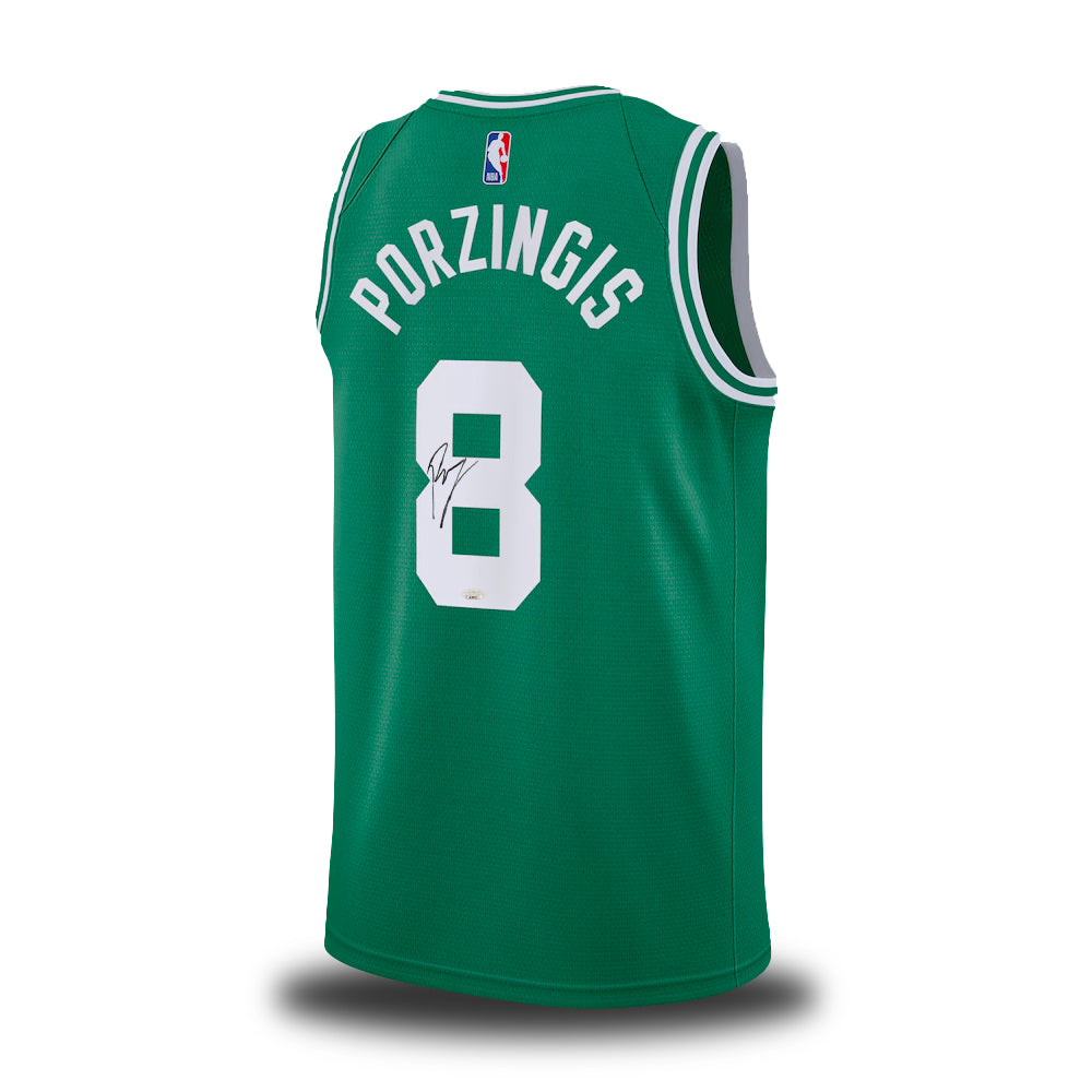 Kristaps Porzingis Autographed Boston Celtics Green NBA Basketball Jersey