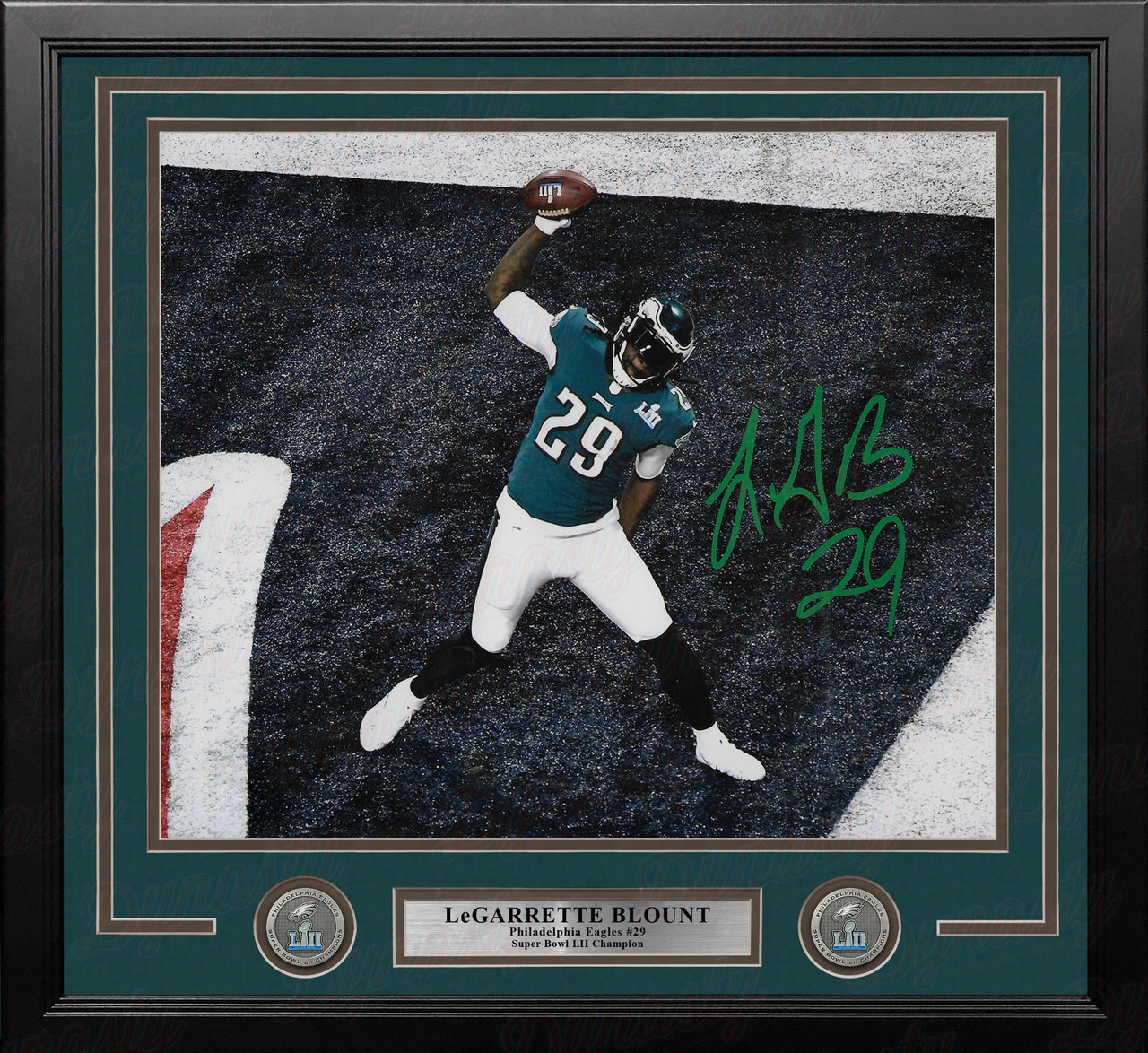 LeGarrette Blount Super Bowl LII Autographed TD Spike Philadelphia Eagles 16" x 20" Framed Photo