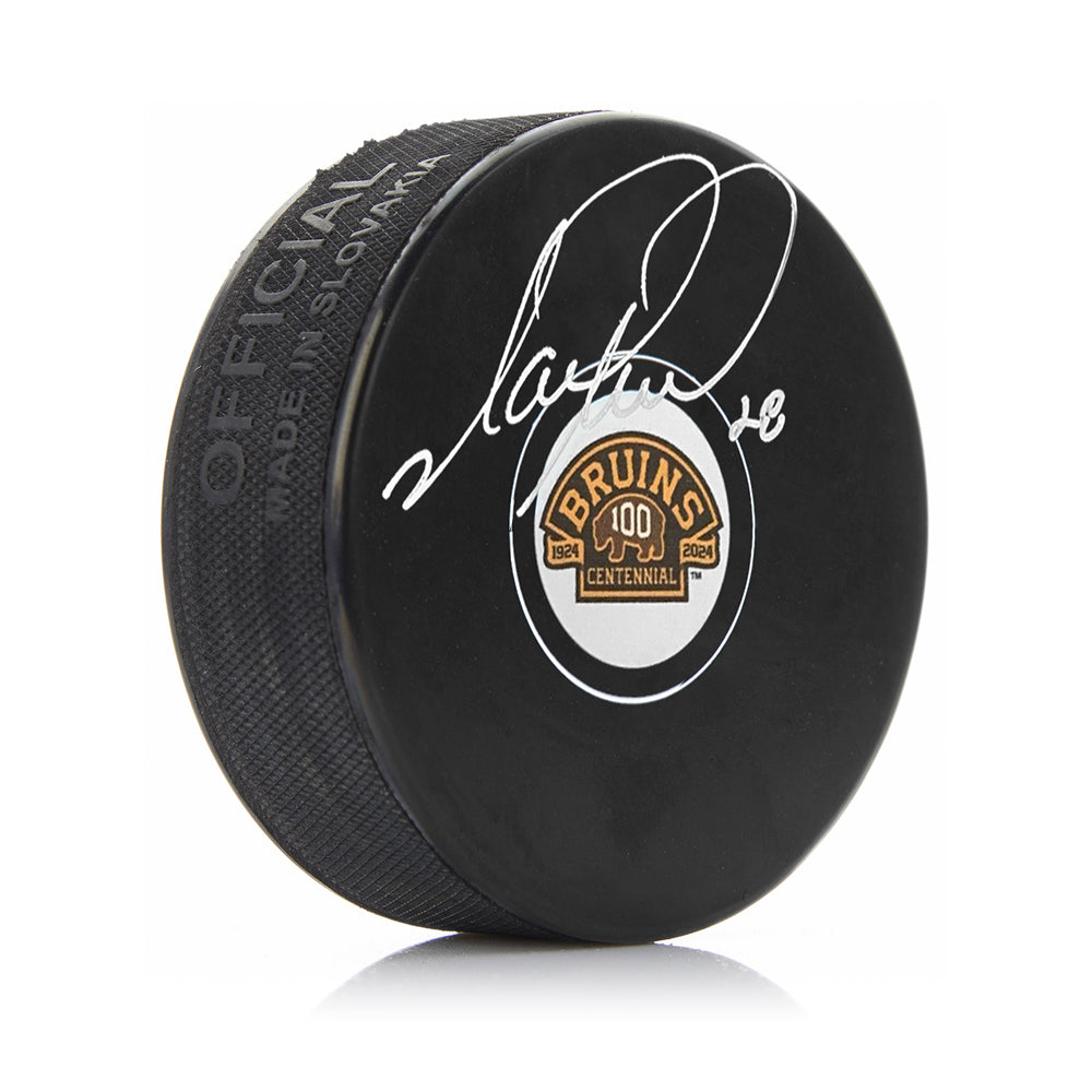 Mark Recchi Autographed Boston Bruins 100th Anniversary Hockey Logo Puck