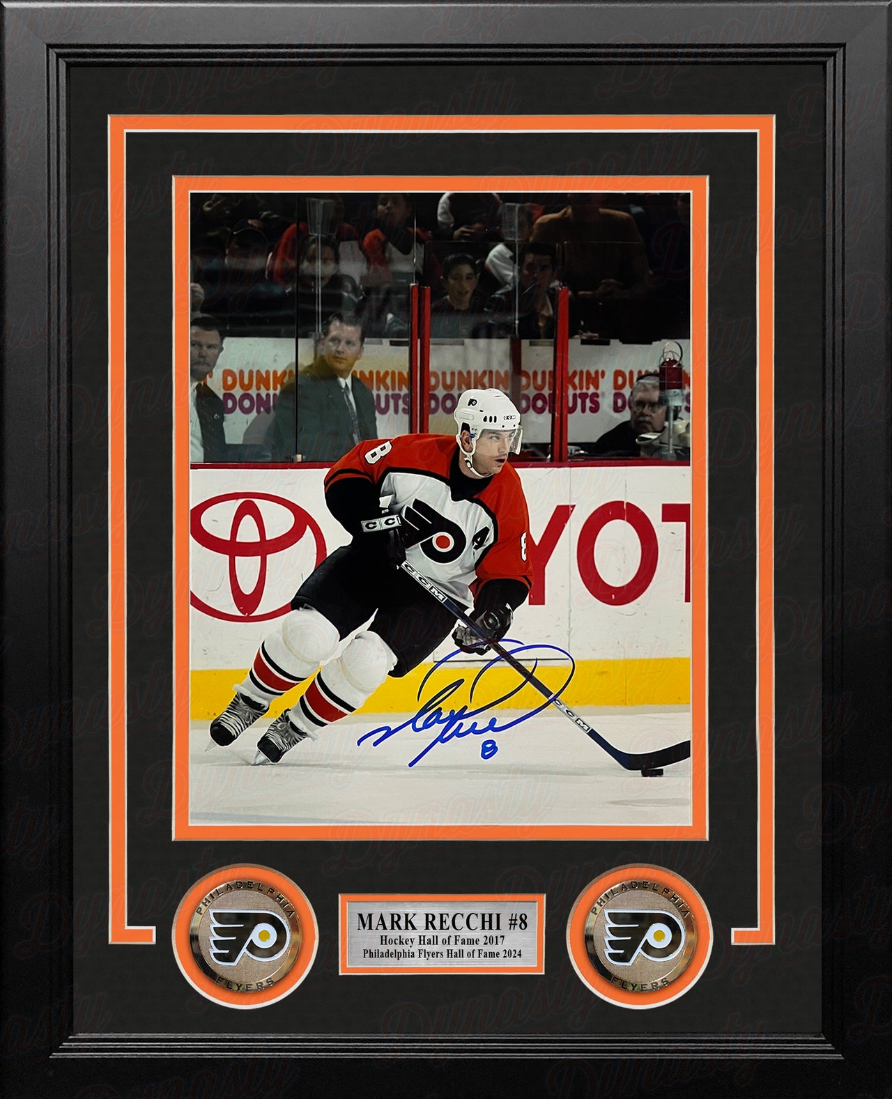 Mark Recchi in Action Philadelphia Flyers Autographed 8" x 10" Framed Hockey Photo