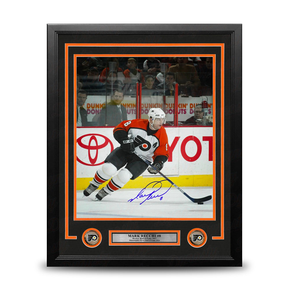 Mark Recchi in Action Philadelphia Flyers Autographed 11" x 14" Framed Hockey Photo