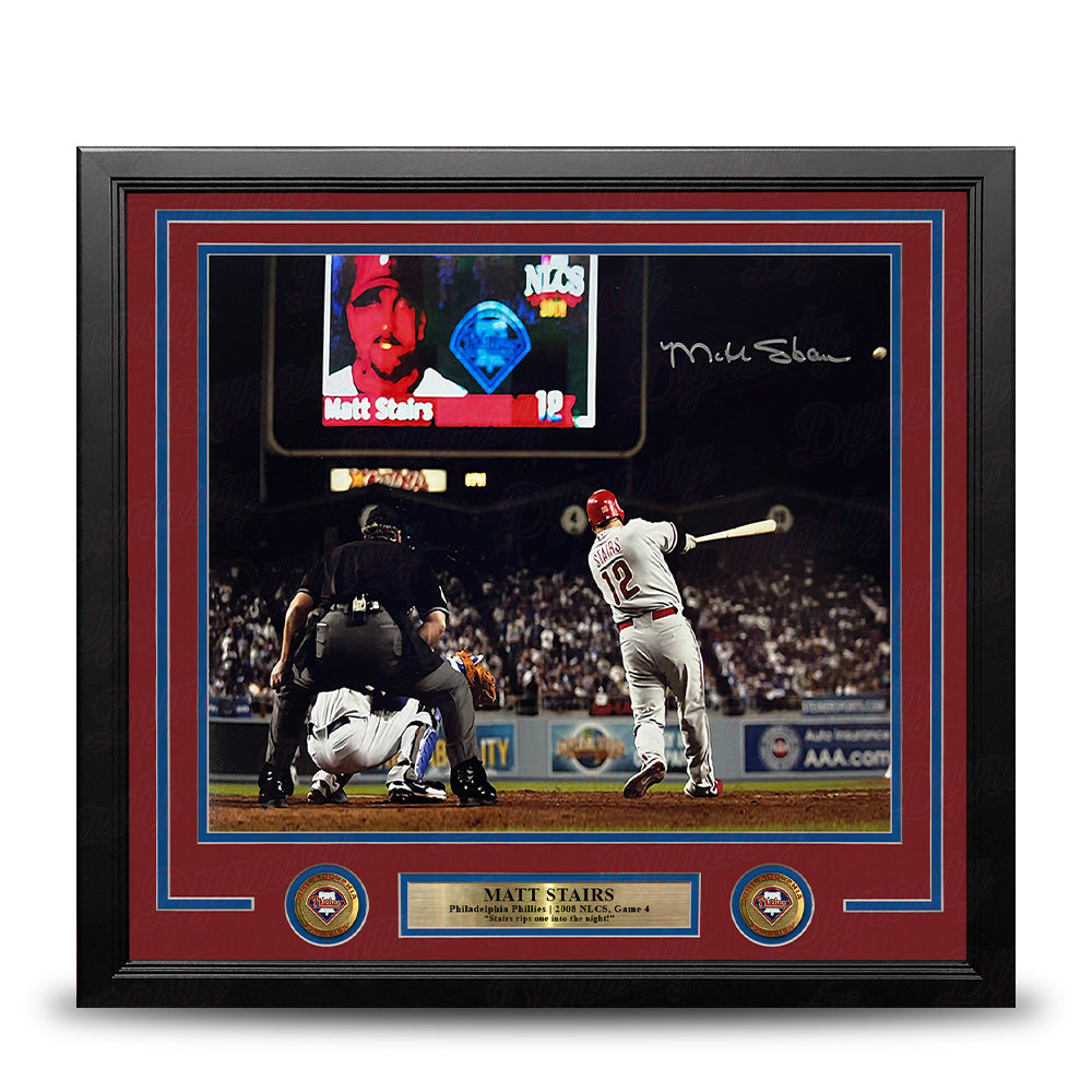 Matt Stairs 2008 NLCS Home Run Philadelphia Phillies Autographed 11" x 14" Framed Baseball Photo