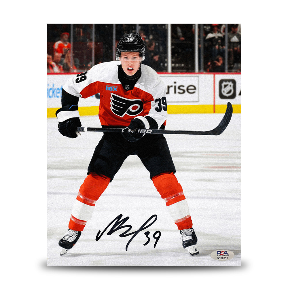 Matvei Michkov in Action Philadelphia Flyers Autographed 8" x 10" Hockey Photo