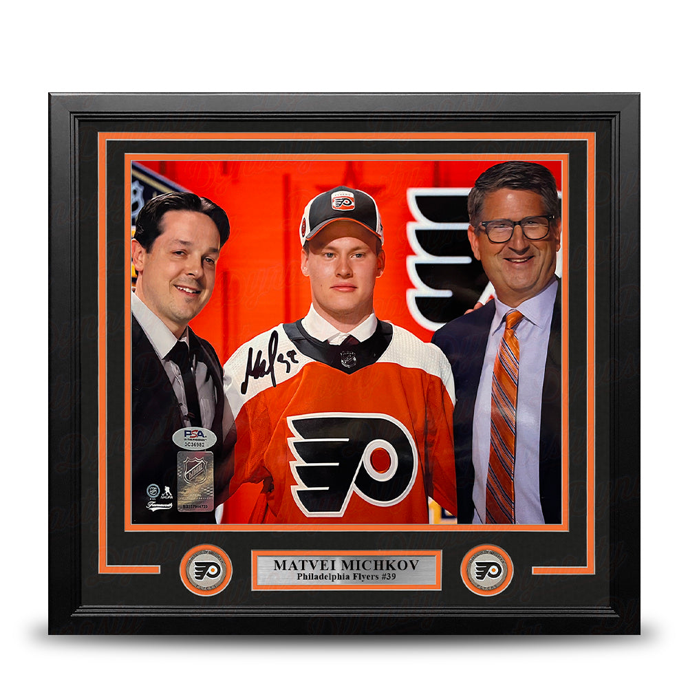 Matvei Michkov 2023 NHL Draft Philadelphia Flyers Autographed 16" x 20" Framed Hockey Photo