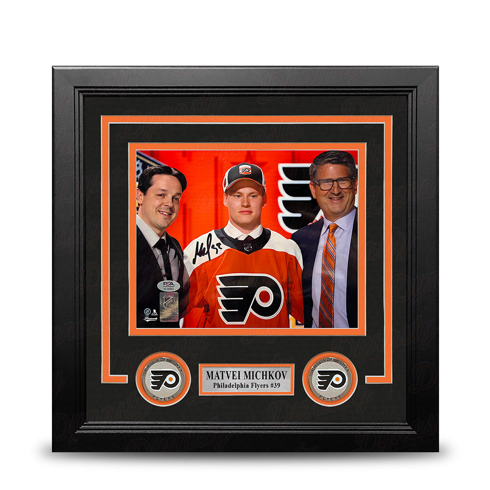 Matvei Michkov 2023 NHL Draft Philadelphia Flyers Autographed 8" x 10" Framed Hockey Photo