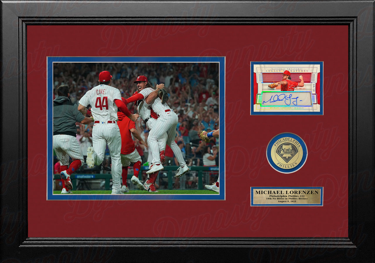 Jimmy Rollins/Ryan Howard/Chase Utley Framed Autographed Combined Jersey