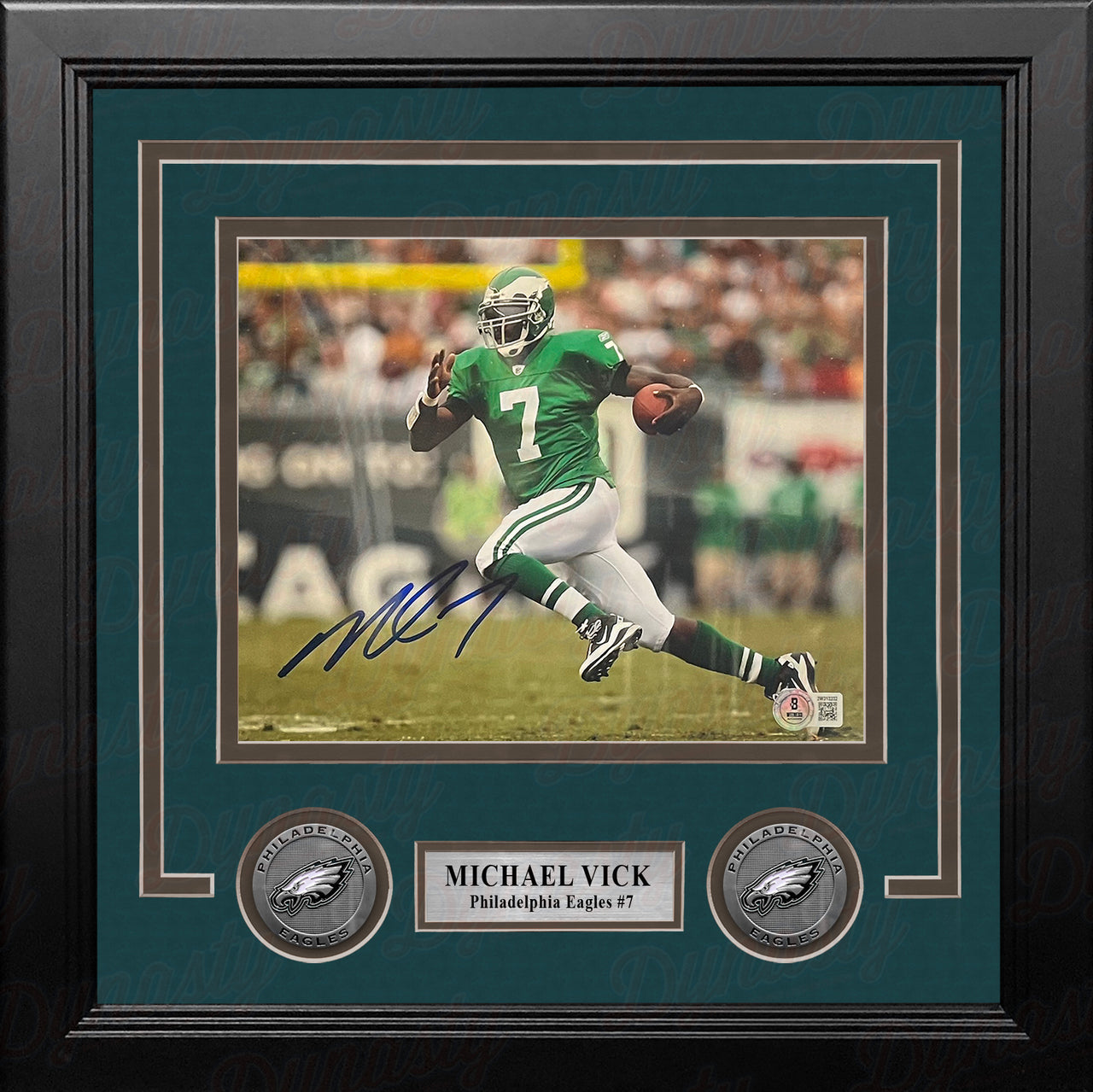 Michael Vick Kelly Green Action Philadelphia Eagles Autographed 8" x 10" Framed Football Photo