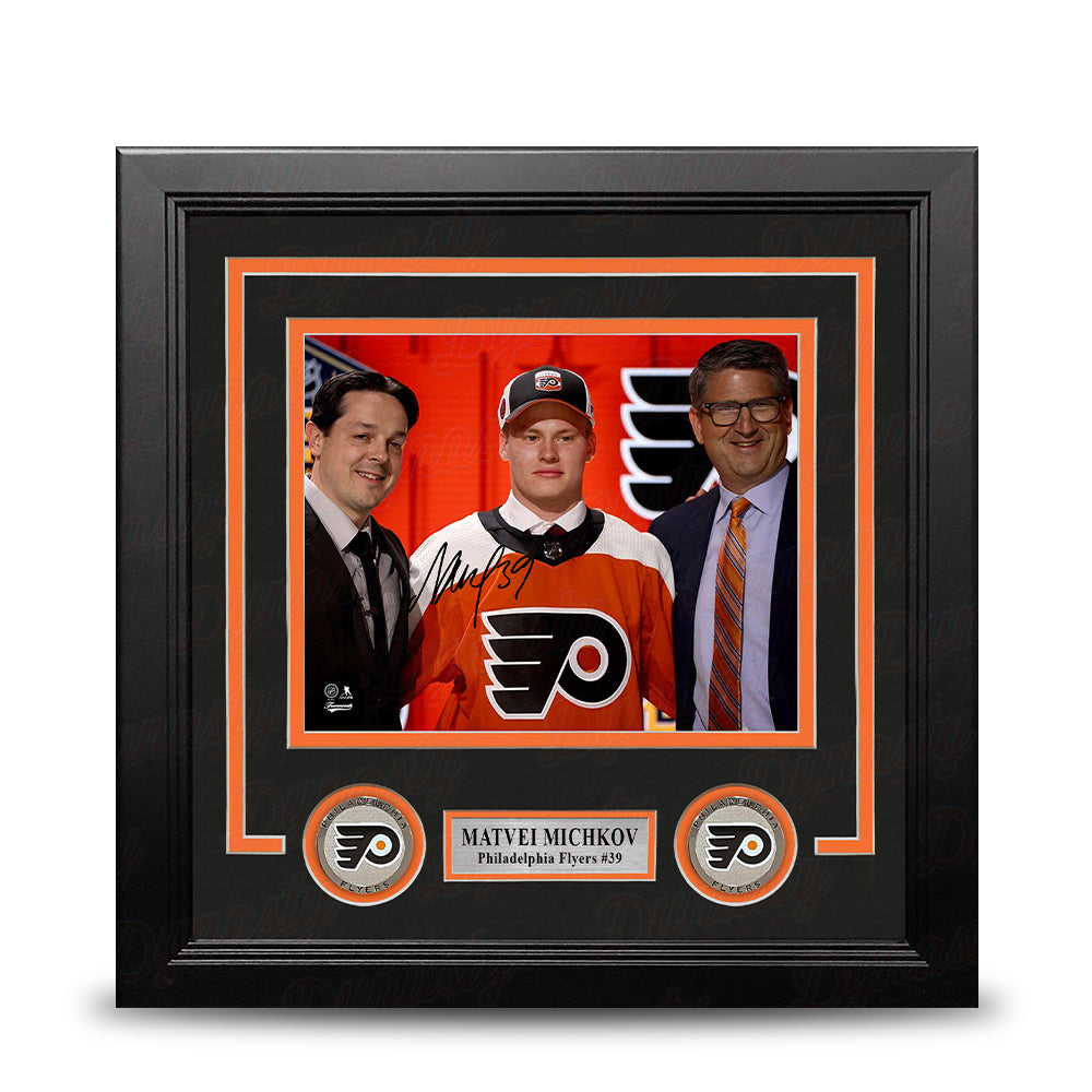 Matvei Michkov 2023 NHL Draft Philadelphia Flyers Autographed 8" x 10" Framed Hockey Photo