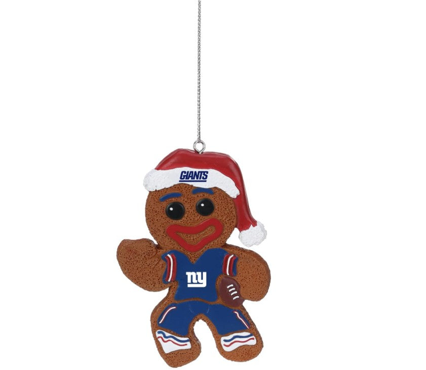 New York Giants Gingerbread Man in Uniform Ornament