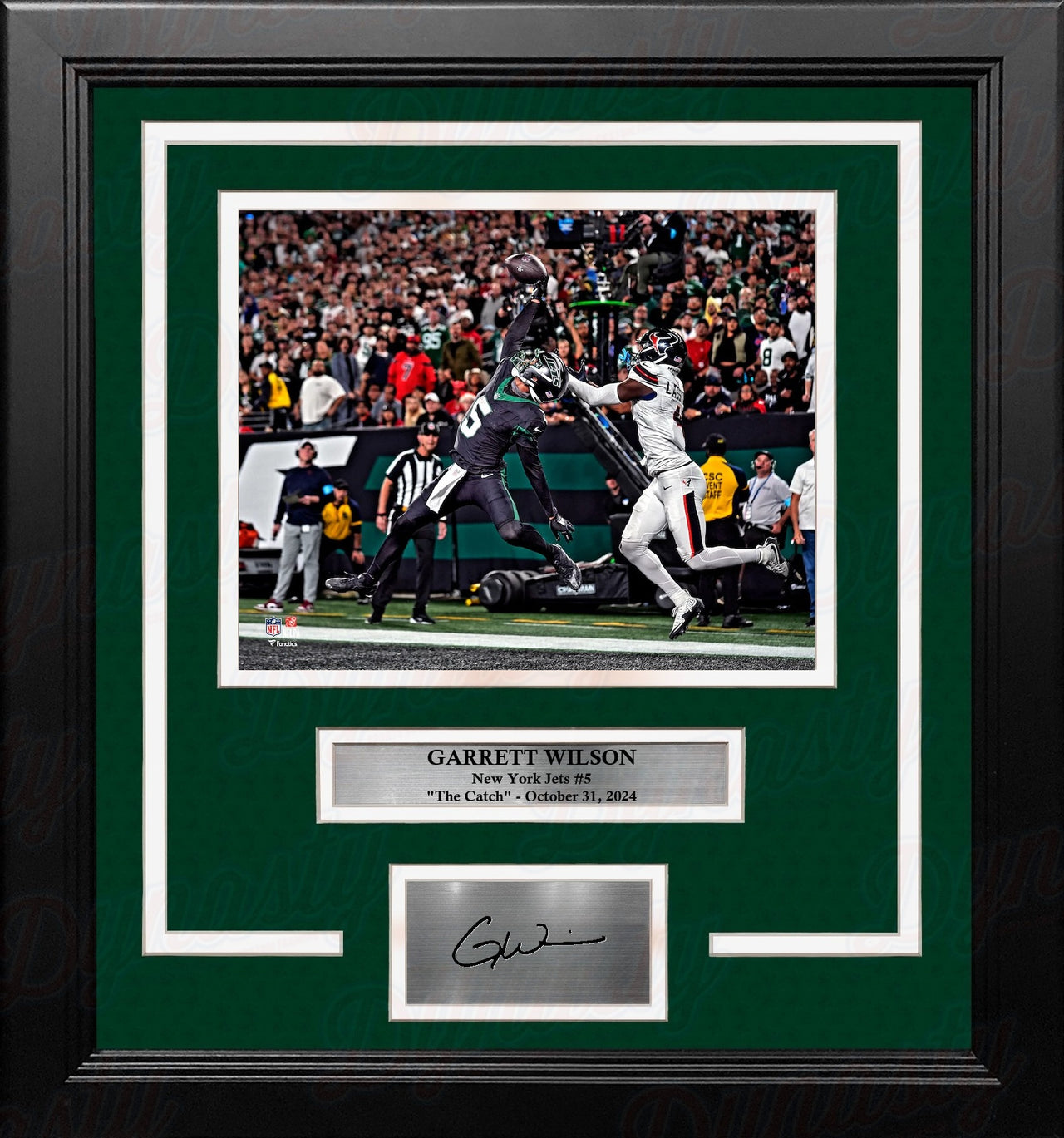 Garrett Wilson One-Handed Touchdown Catch New York Jets 8x10 Framed Photo with Engraved Autograph