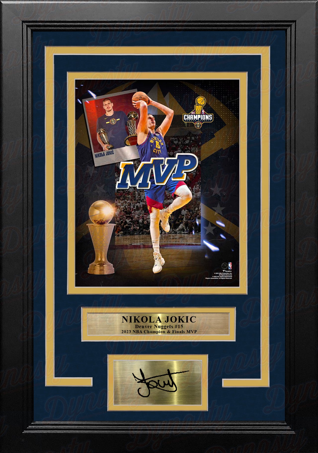 Nikola Jokic 15 NBA Finals MVP Season 2023 Navy Baseball Jersey