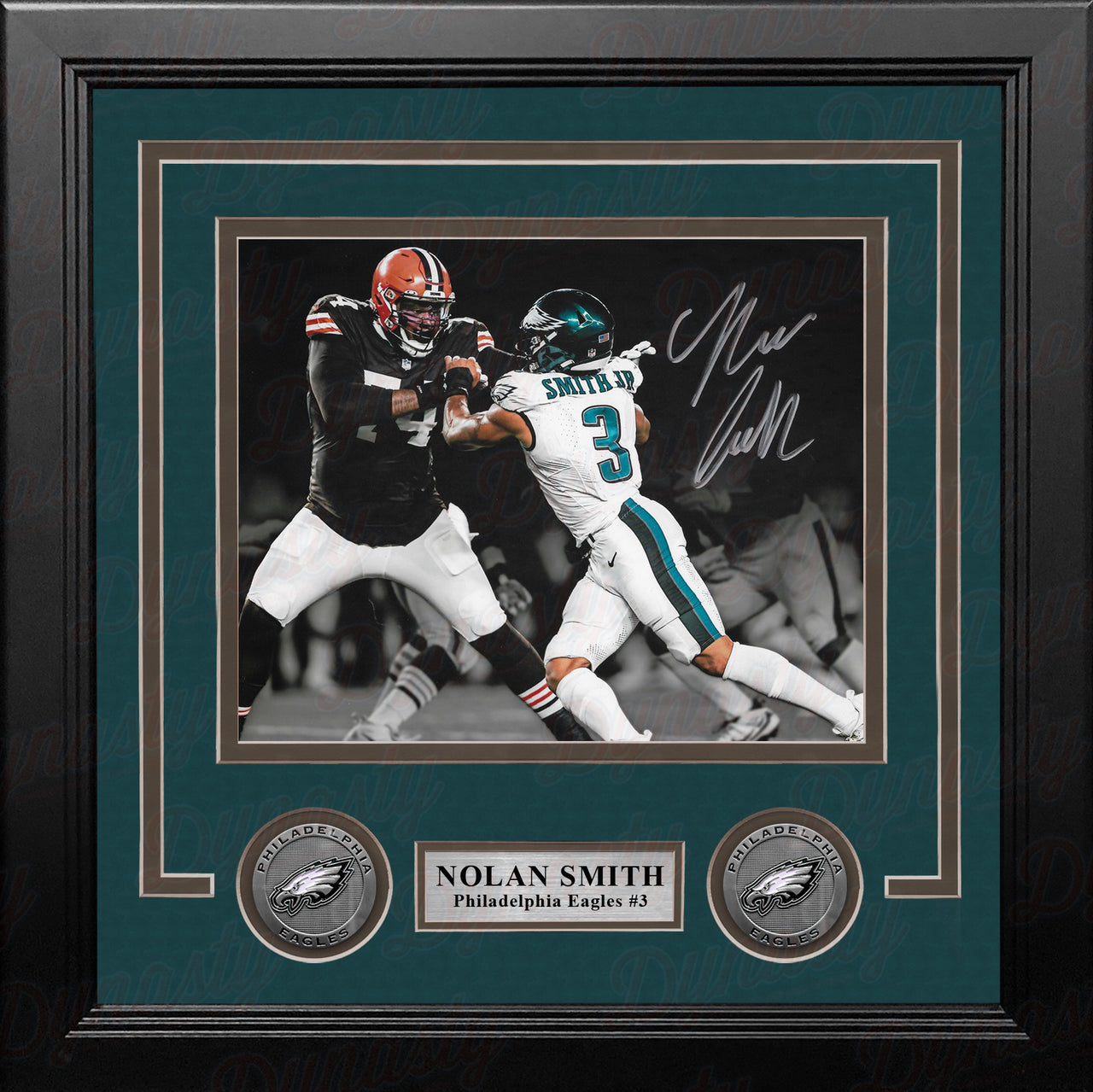 Nolan Smith Blackout Action Philadelphia Eagles Autographed 8" x 10" Framed Football Photo