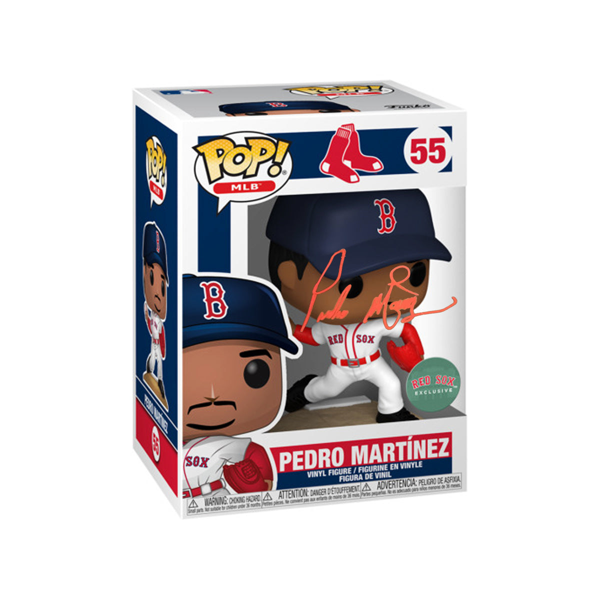 Pedro Martinez Boston Red Sox Autographed Funko Pop Fenway Park Exclusive