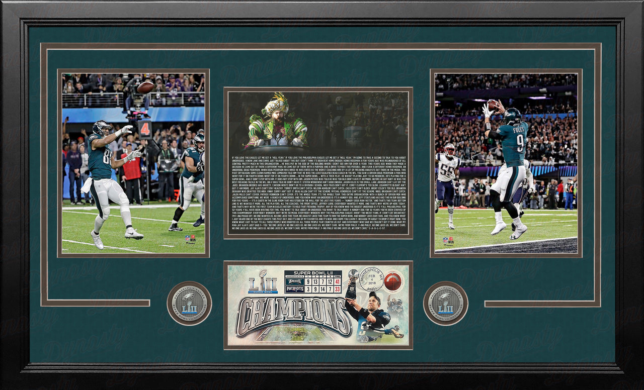 Philadelphia Eagles Super Bowl LII Champions Framed Football Collage