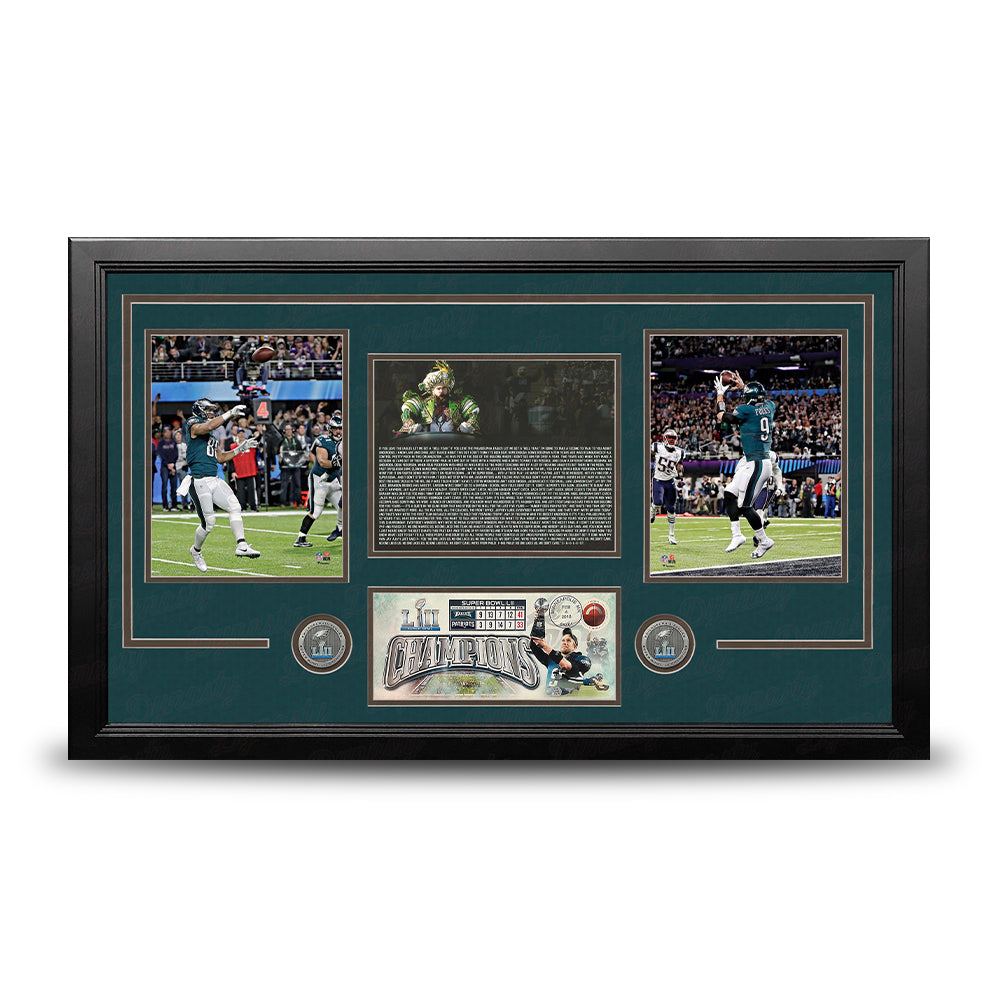 Philadelphia Eagles Super Bowl LII Champions Framed Football Collage