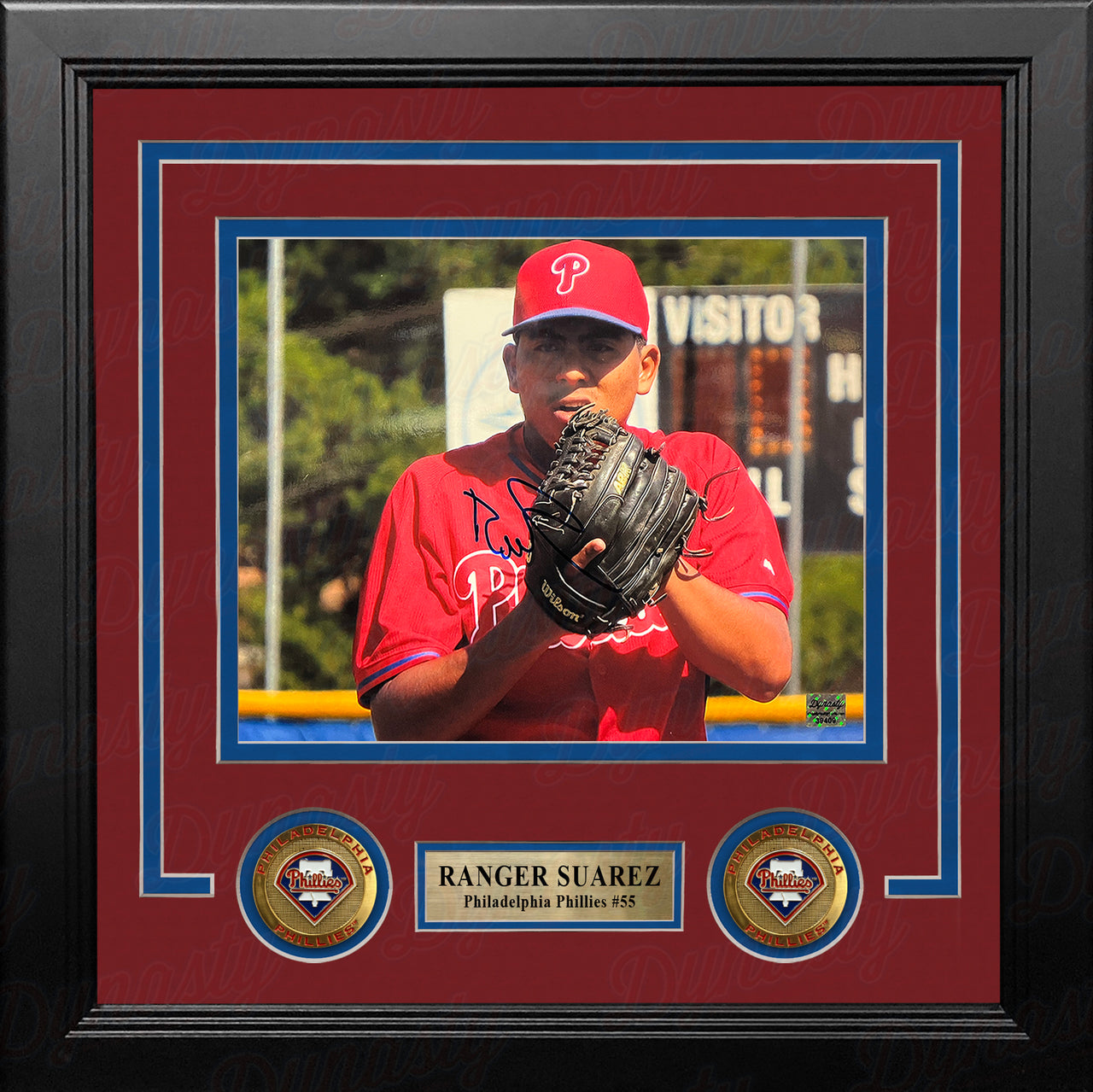 Ranger Suarez Ready to Throw Autographed Philadelphia Phillies 8" x 10" Framed Baseball Photo