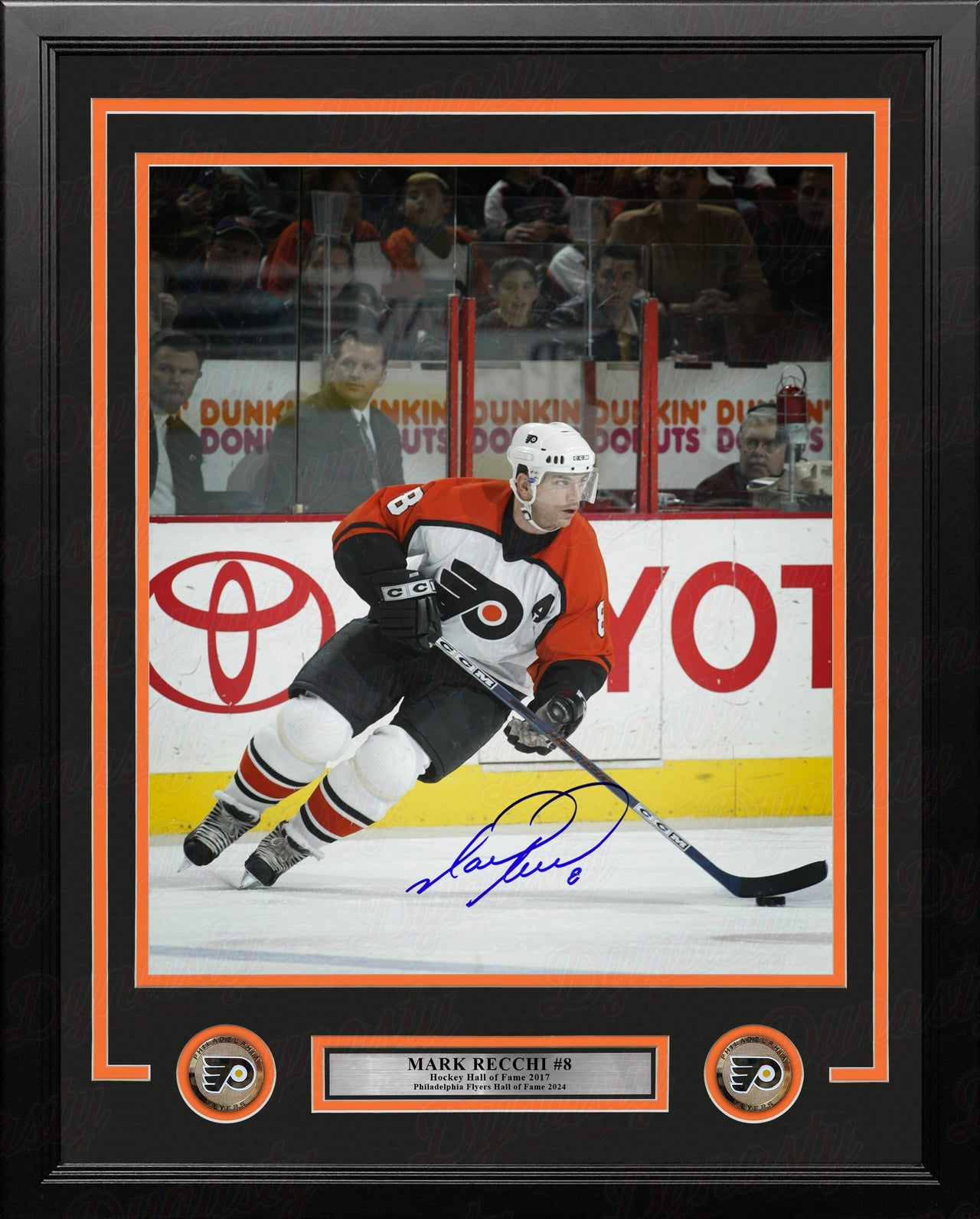 Mark Recchi in Action Philadelphia Flyers Autographed 11" x 14" Framed Hockey Photo