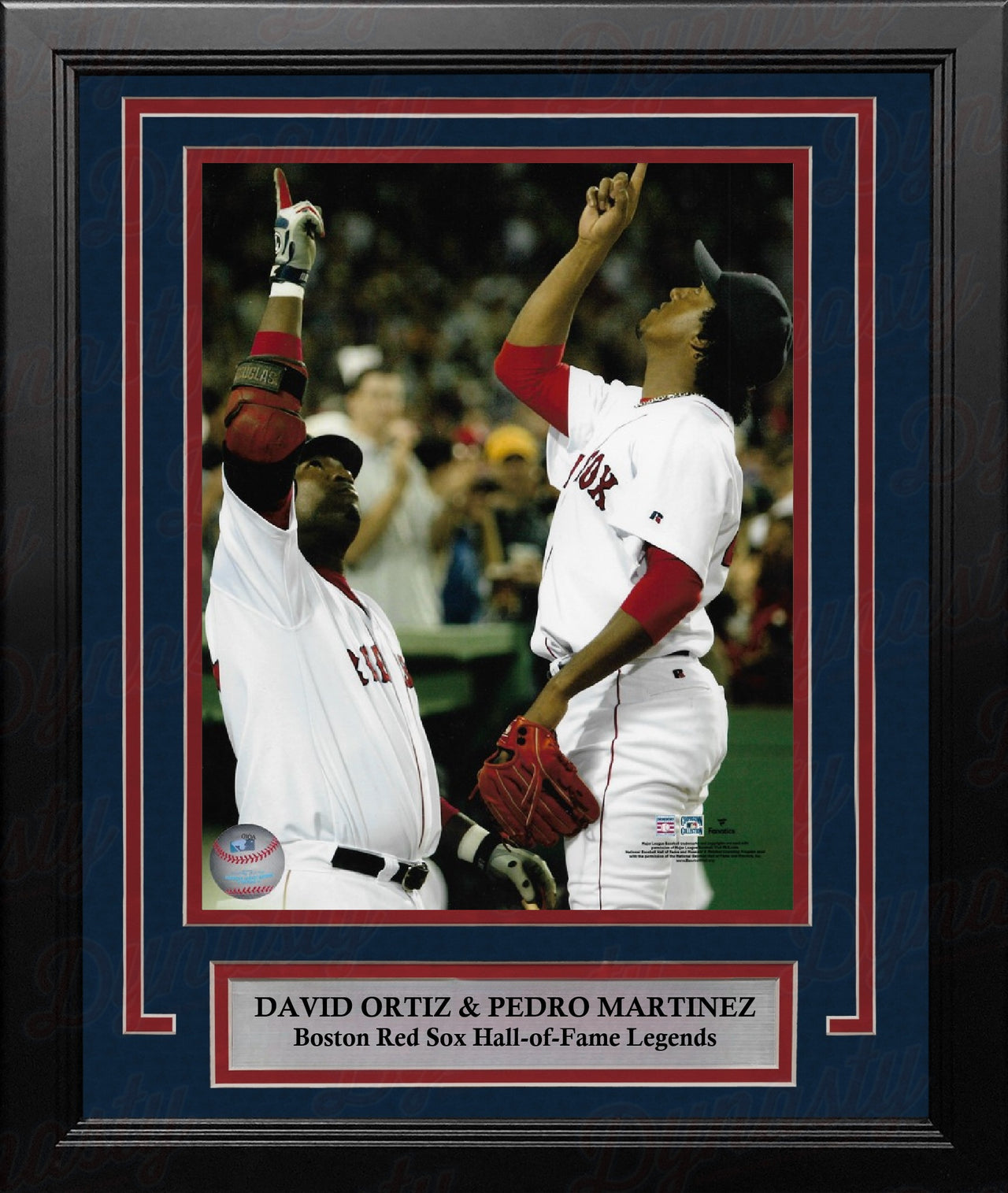 David Ortiz & Pedro Martinez Pointing Skyward Boston Red Sox 8" x 10" Framed Baseball Photo