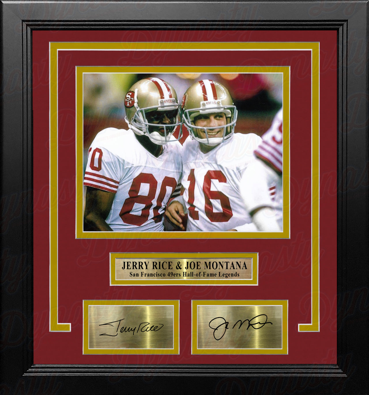 Jerry Rice & Joe Montana San Francisco 49ers 8" x 10" Framed Football Photo with Engraved Autographs