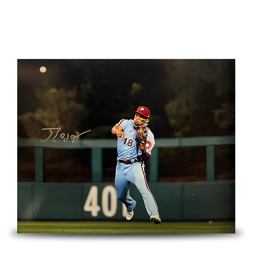 Johan Rojas Throwback Action Philadelphia Phillies Autographed 16" x 20" Baseball Photo