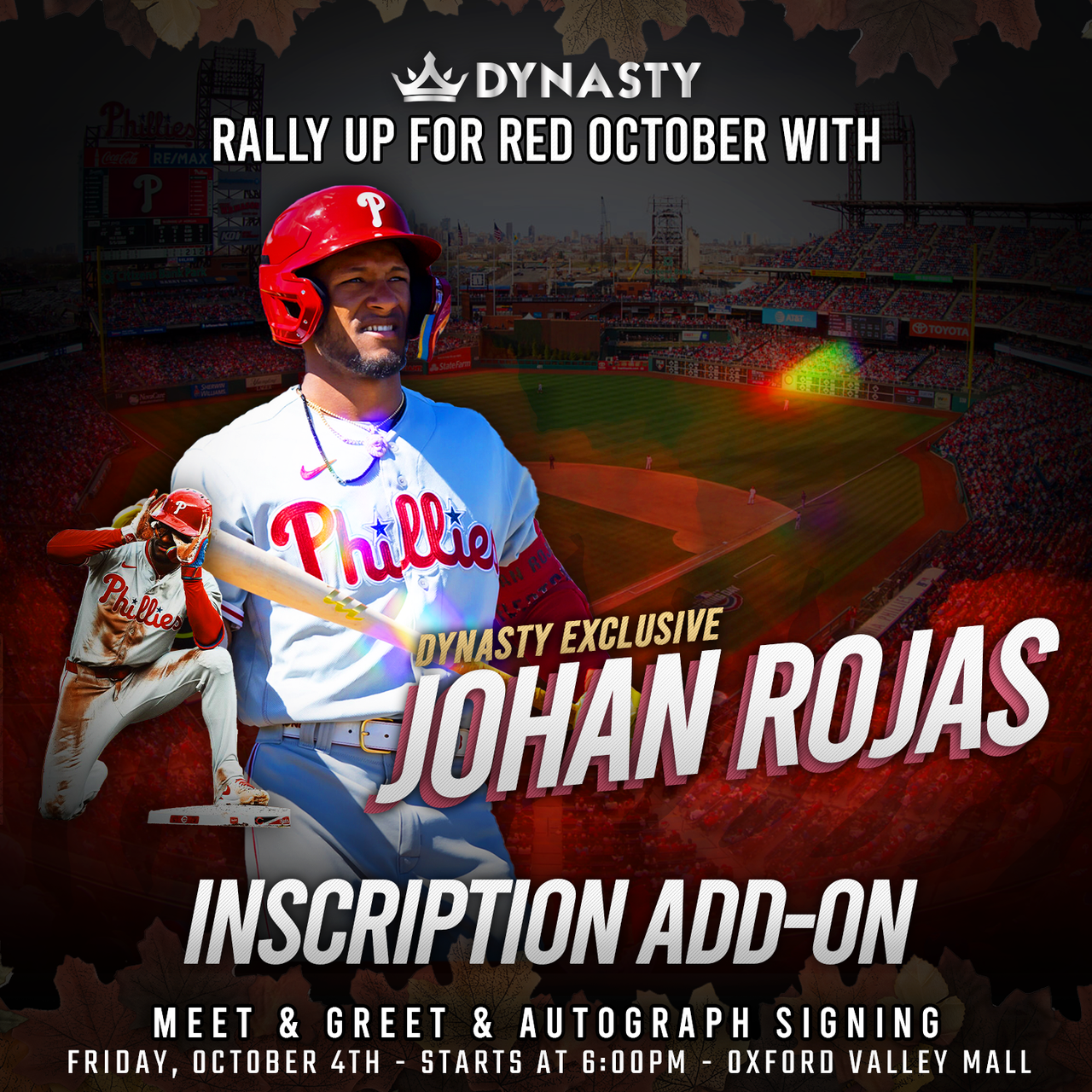 Johan Rojas Red October Phillies Inscription Ticket