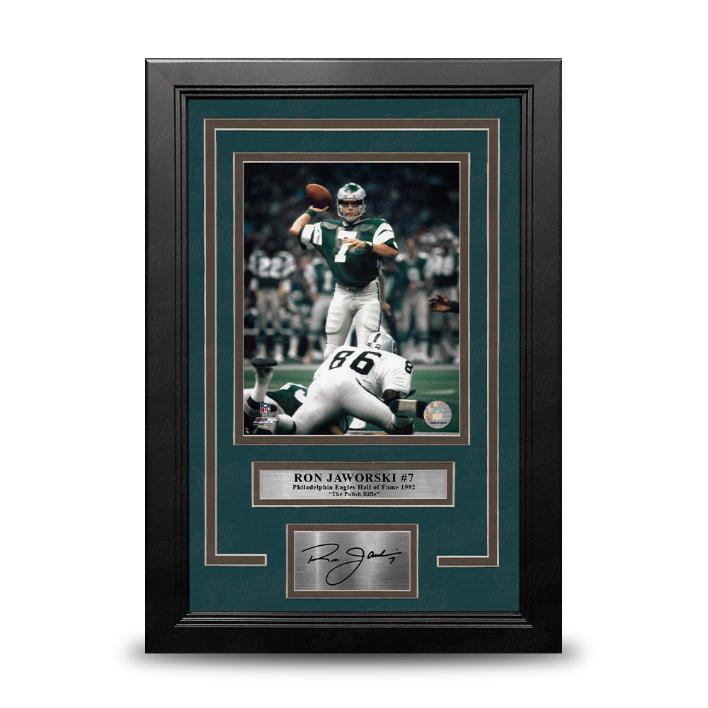 Ron Jaworski Super Bowl XV Philadelphia Eagles 8x10 Framed Football Photo with Engraved Autograph