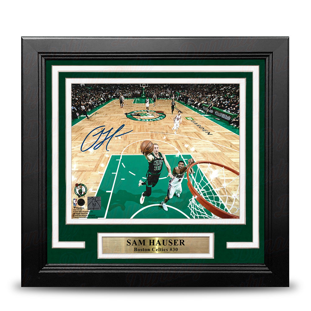 Sam Hauser Rim Cam Boston Celtics Autographed 8" x 10" Framed Basketball Photo