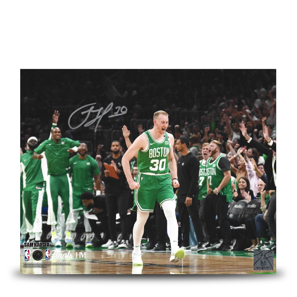 Sam Hauser Celebration Autographed Boston Celtics 11" x 14" NBA Finals Photo