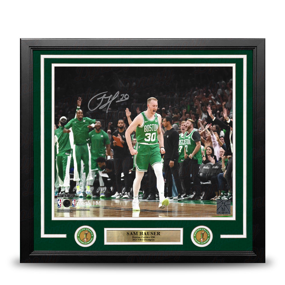 Sam Hauser Celebration Autographed Boston Celtics 11" x 14" Framed NBA Finals Photo