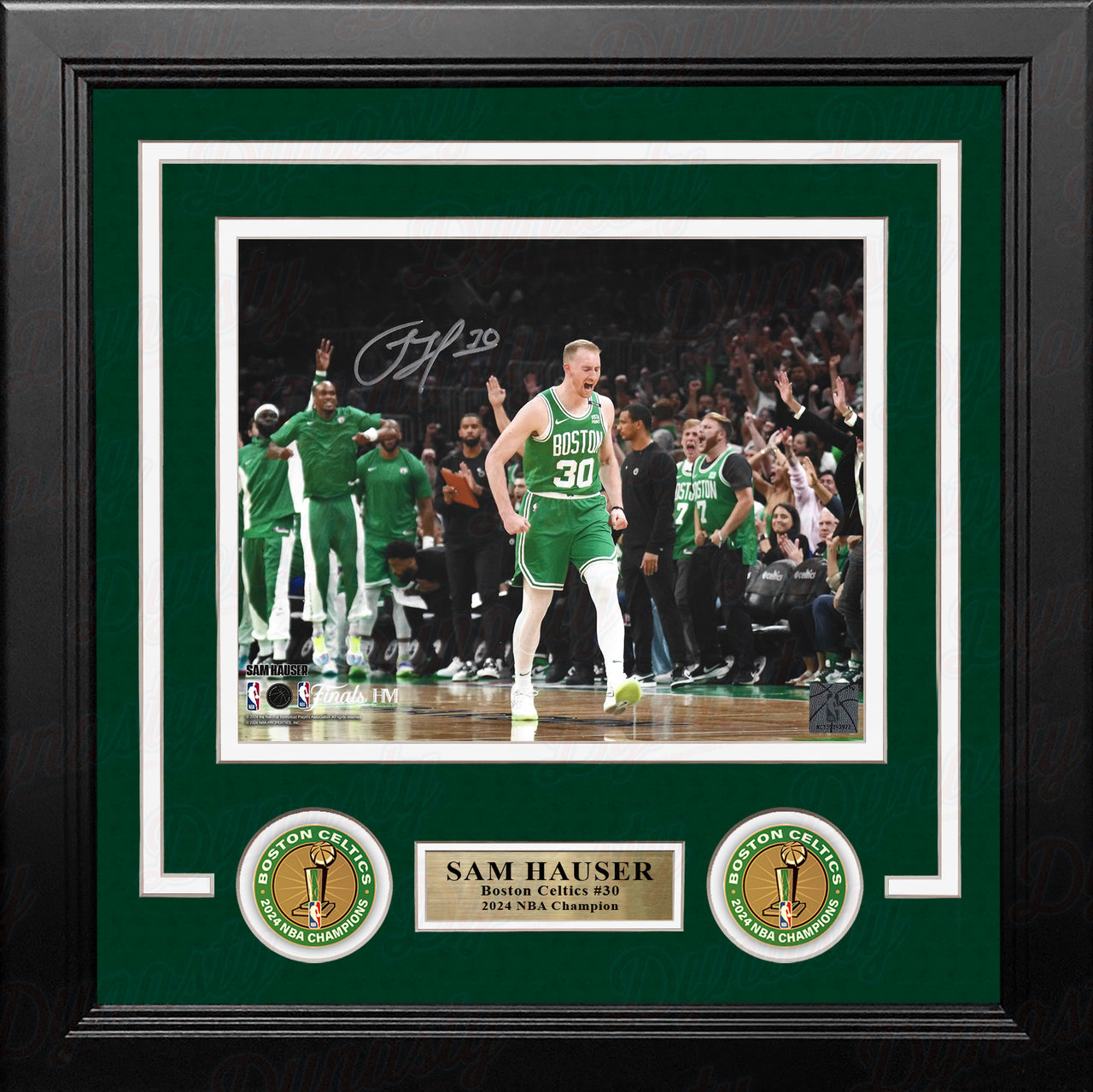 Sam Hauser Celebration Autographed Boston Celtics 8" x 10" Framed NBA Finals Photo