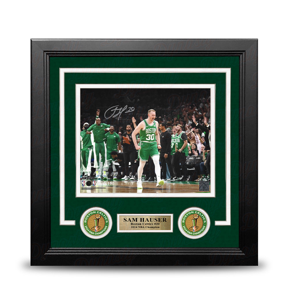 Sam Hauser Celebration Autographed Boston Celtics 8" x 10" Framed NBA Finals Photo