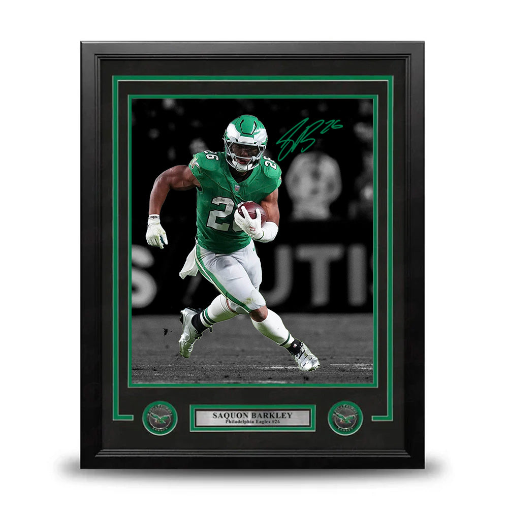 Saquon Barkley Autographed Spotlight Philadelphia Eagles Framed Photo