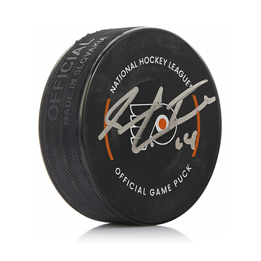 Sean Couturier Philadelphia Flyers Autographed Game Model Hockey Puck