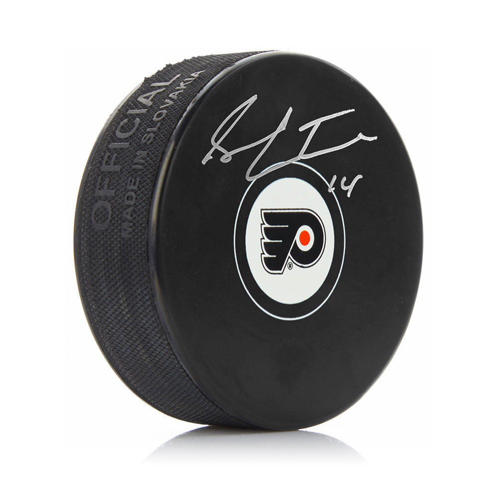 Sean Couturier Philadelphia Flyers Autographed Hockey Logo Puck