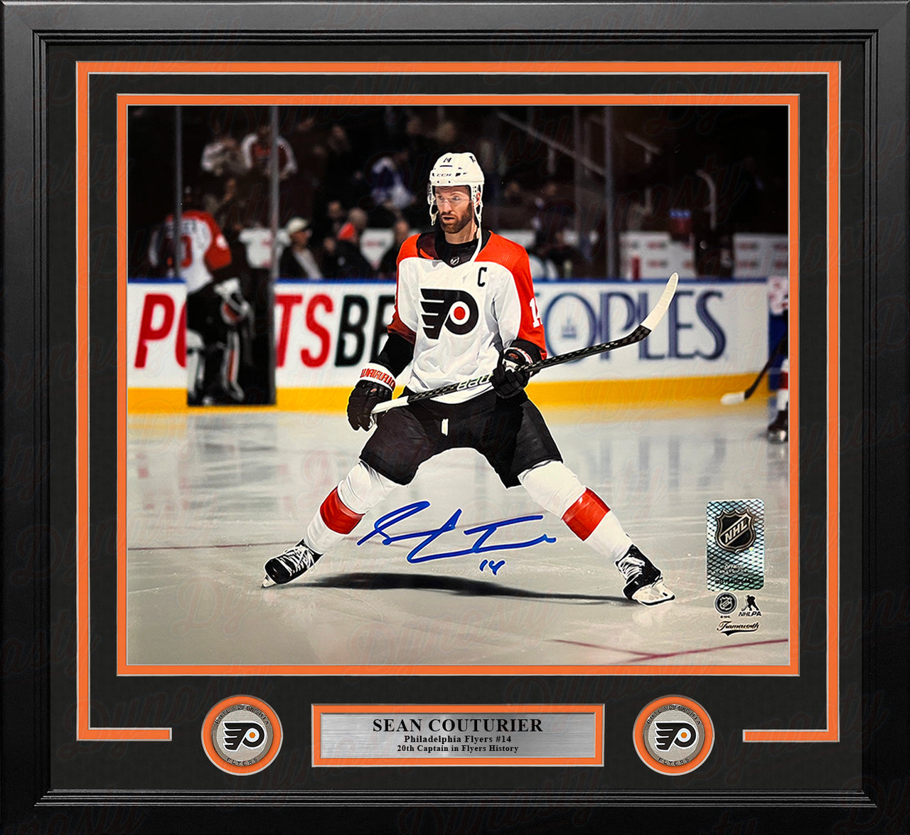 Sean Couturier Captain Skating Action Philadelphia Flyers Autographed 16" x 20" Framed Hockey Photo