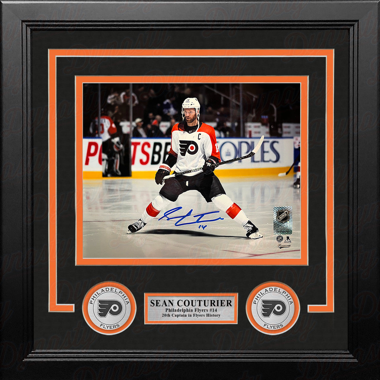 Sean Couturier Captain Skating Action Philadelphia Flyers Autographed 8" x 10" Framed Hockey Photo