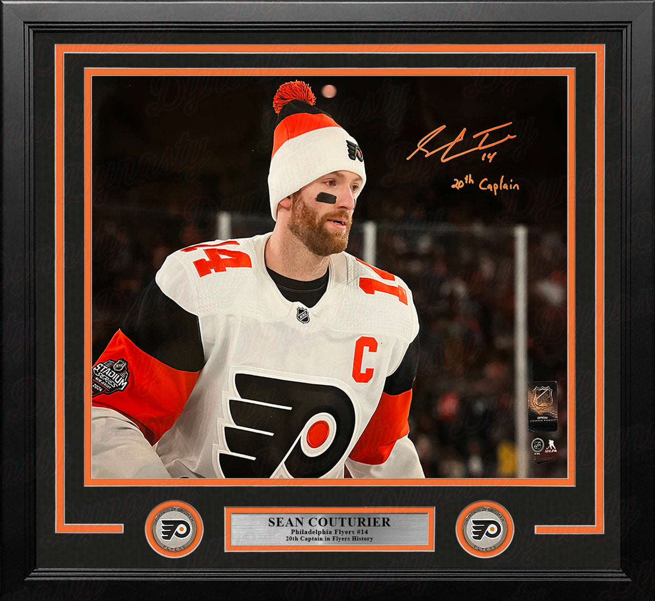 Sean Couturier Captain Debut Philadelphia Flyers Autographed Framed 16x20 Photo - 20th Captain