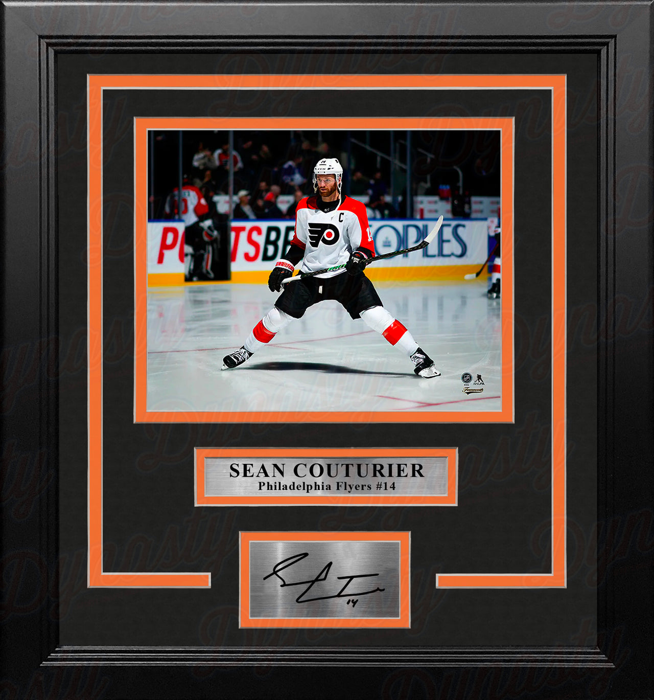 Sean Couturier Skating as Captain Philadelphia Flyers 8x10 Framed Hockey Photo & Engraved Autograph