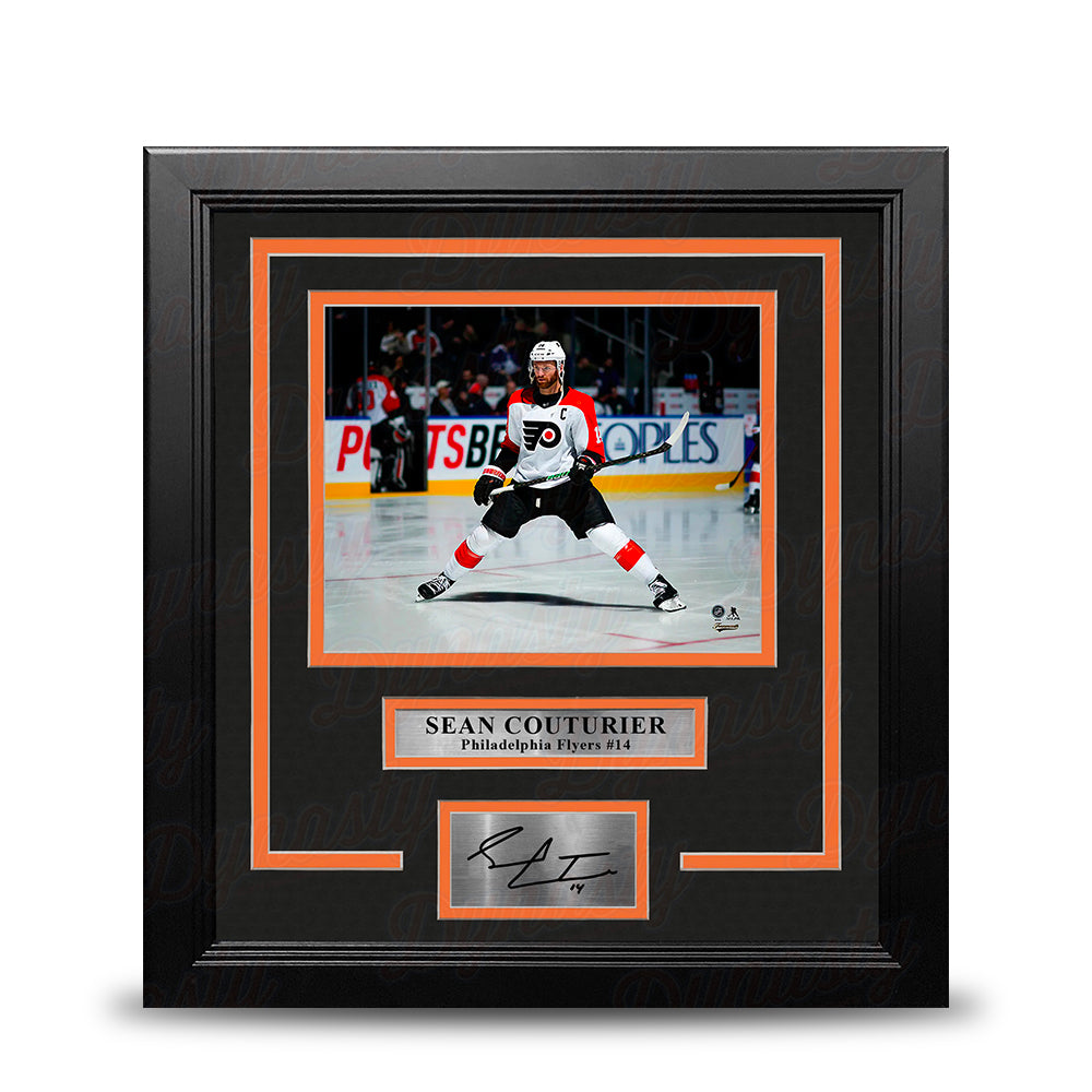 Sean Couturier Skating as Captain Philadelphia Flyers 8x10 Framed Hockey Photo & Engraved Autograph