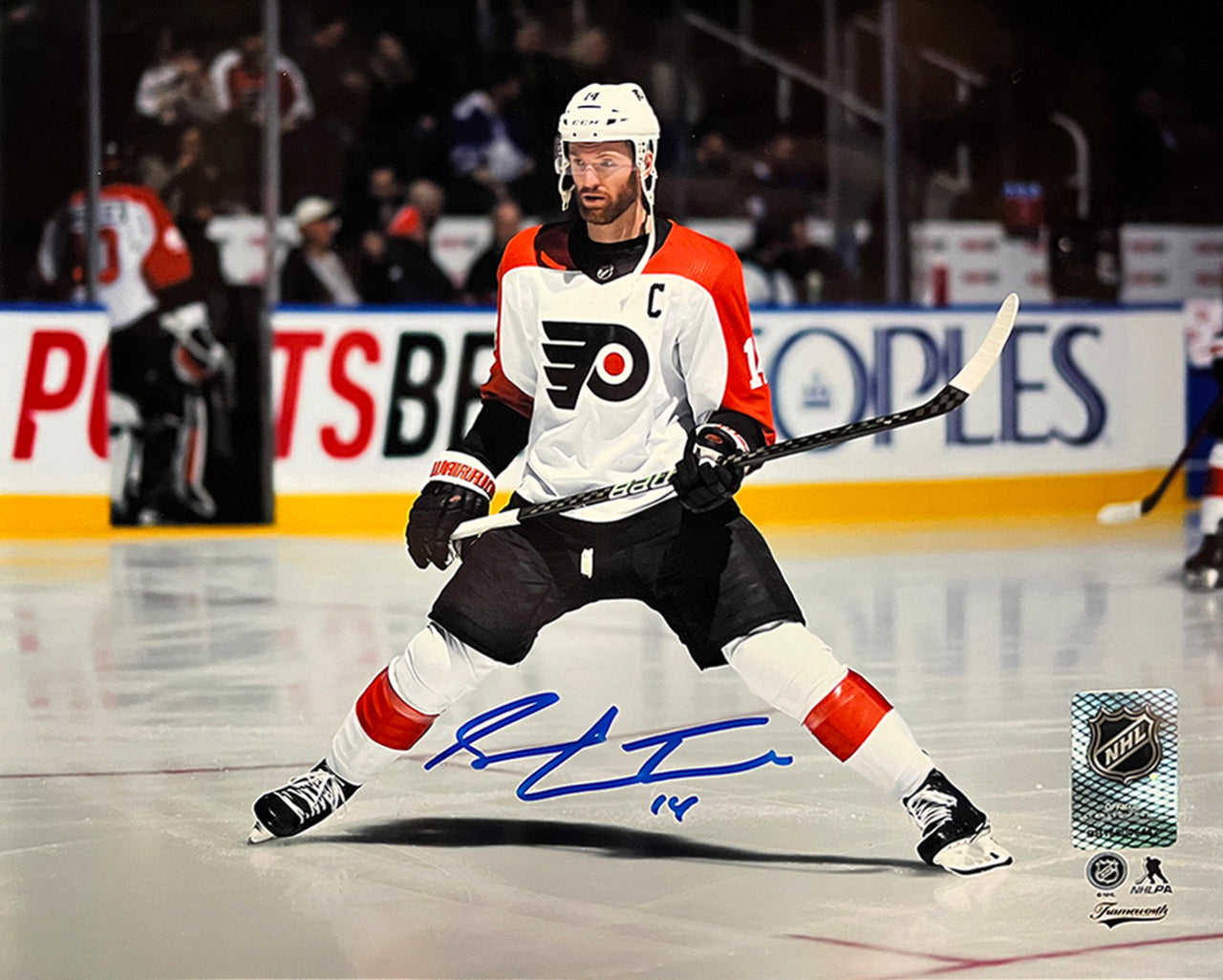 Sean Couturier Captain Skating Action Philadelphia Flyers Autographed 8" x 10" Hockey Photo