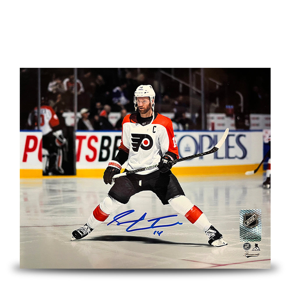 Sean Couturier Captain Skating Action Philadelphia Flyers Autographed 8" x 10" Hockey Photo