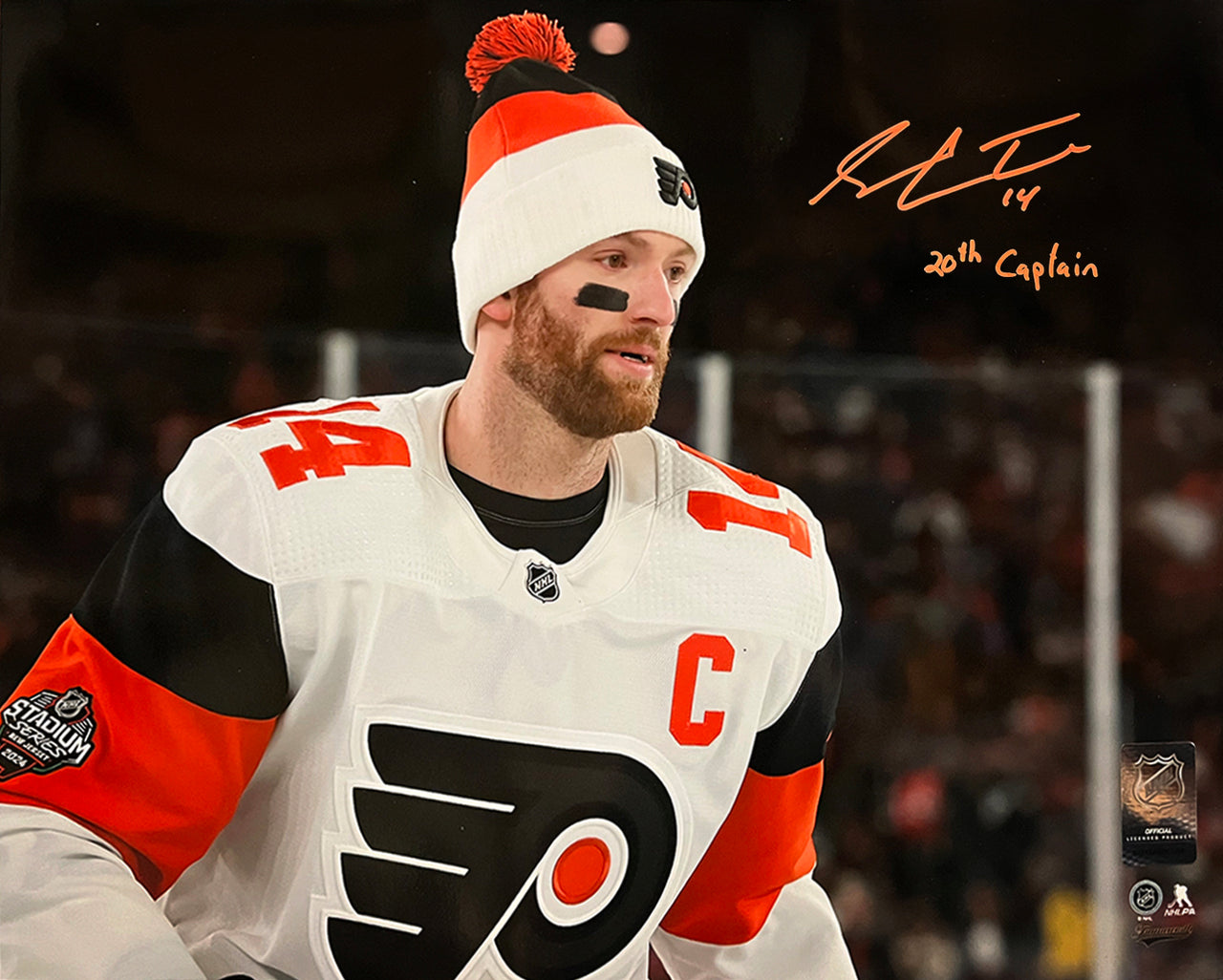 Sean Couturier Stadium Ser. Captain Debut Philadelphia Flyers Autographed 16x20 Photo - 20th Captain