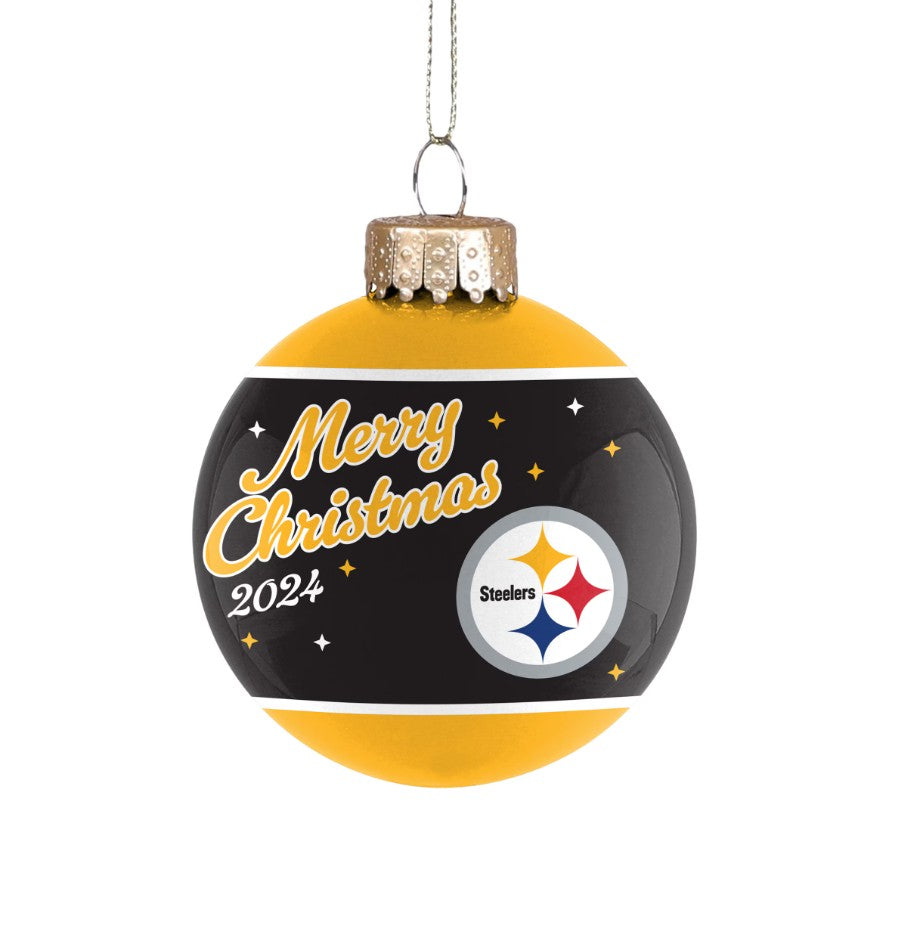 Pittsburgh Steelers 2024 Holiday Glass Ball Ornament