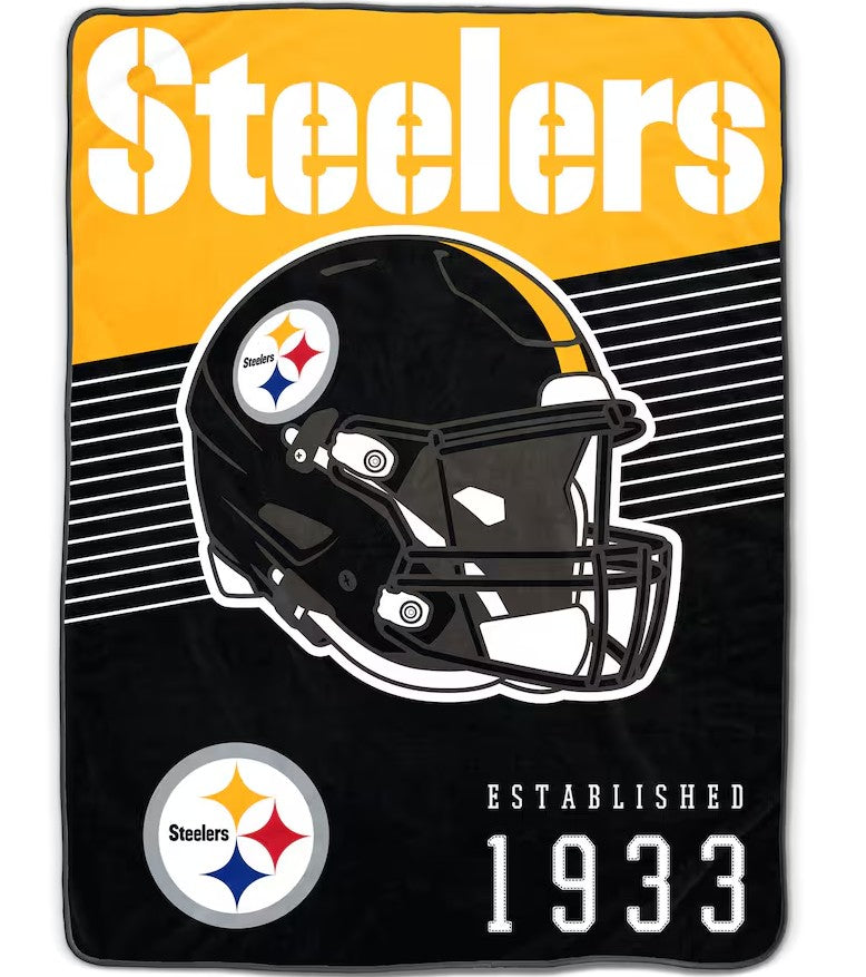 Pittsburgh Steelers 60" x 80" Helmet Stripes Royal Plush Blanket