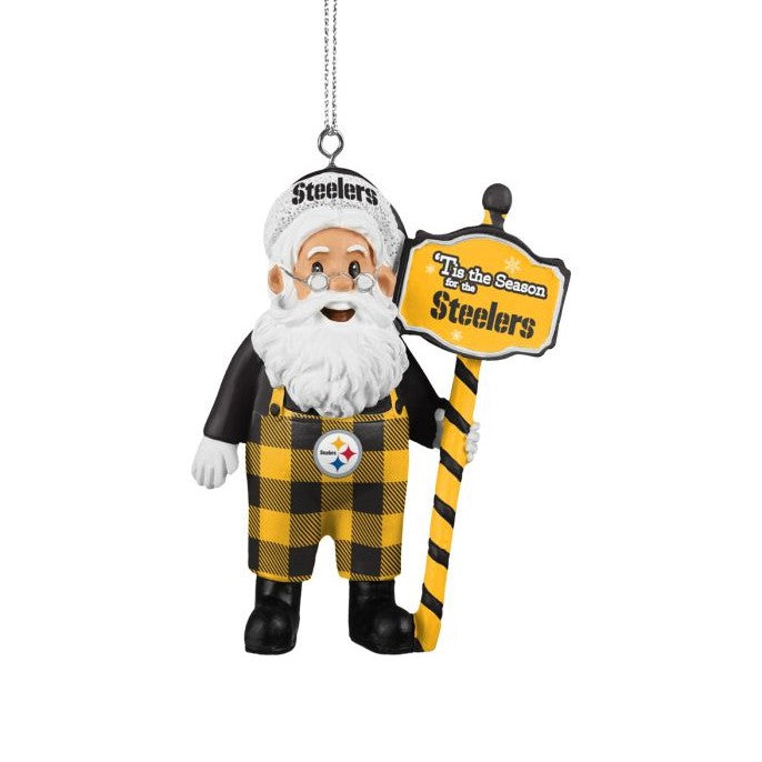 Pittsburgh Steelers Santa Overalls Ornament