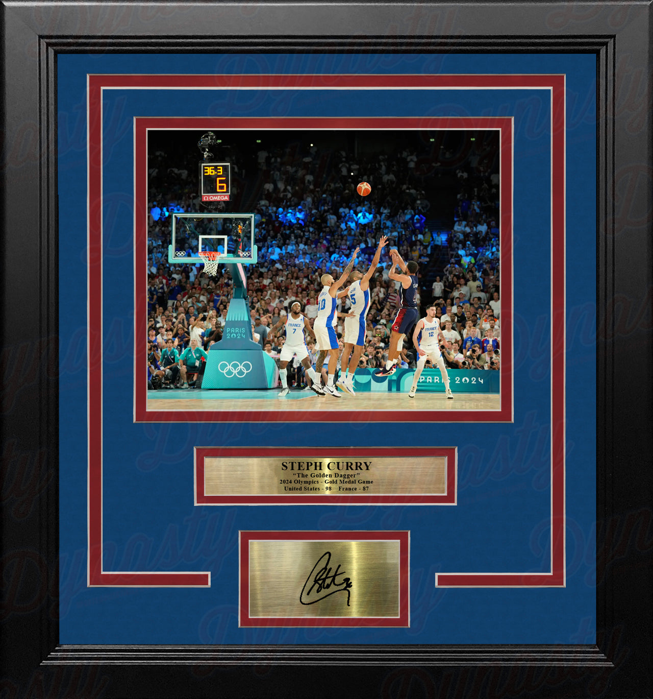 Steph Curry Golden Dagger 8" x 10" Framed Olympics Basketball Photo with Engraved Autograph