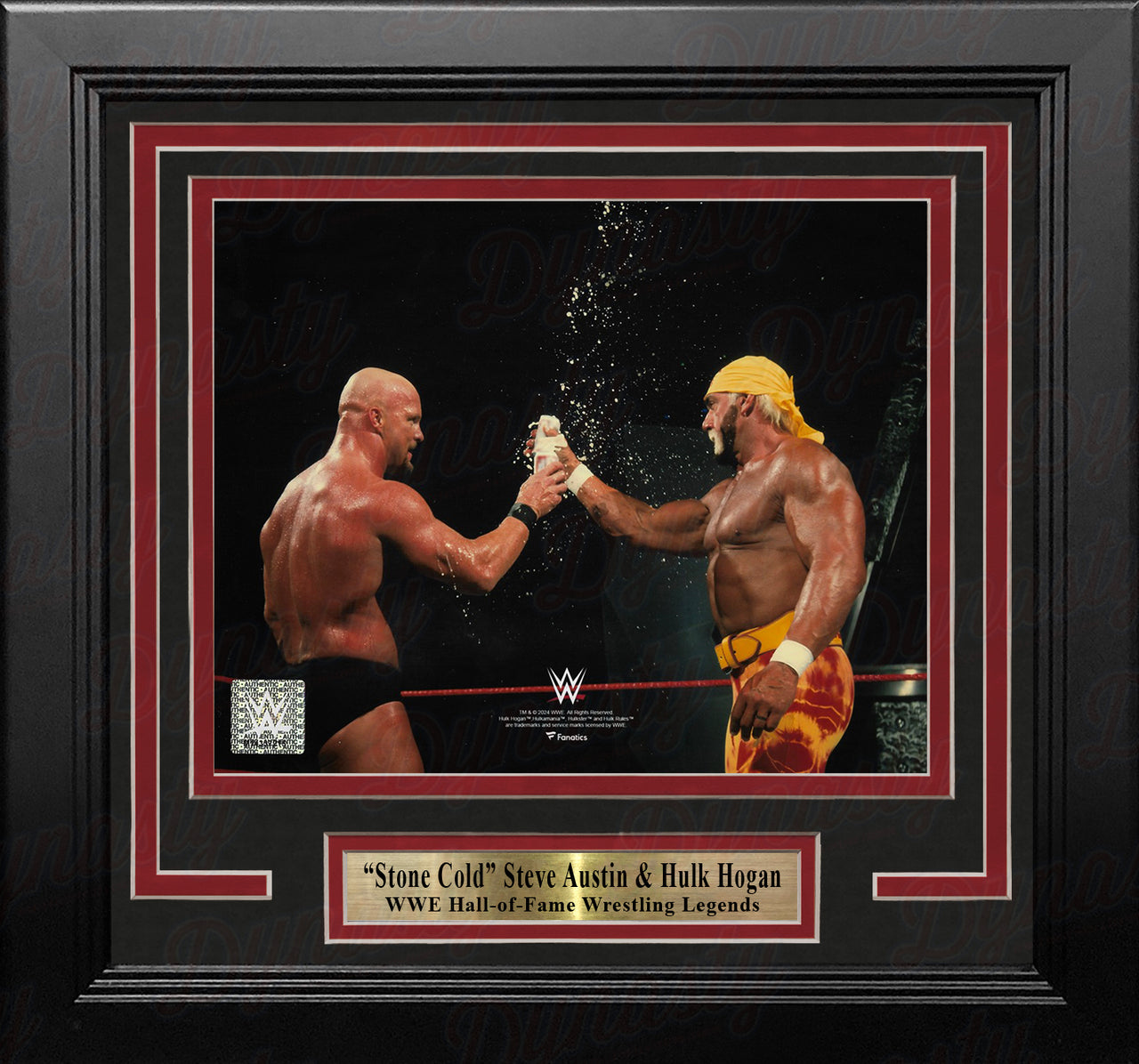 Stone Cold Steve Austin & Hulk Hogan Toast in the Ring 8" x 10" Framed WWE Wrestling Photo