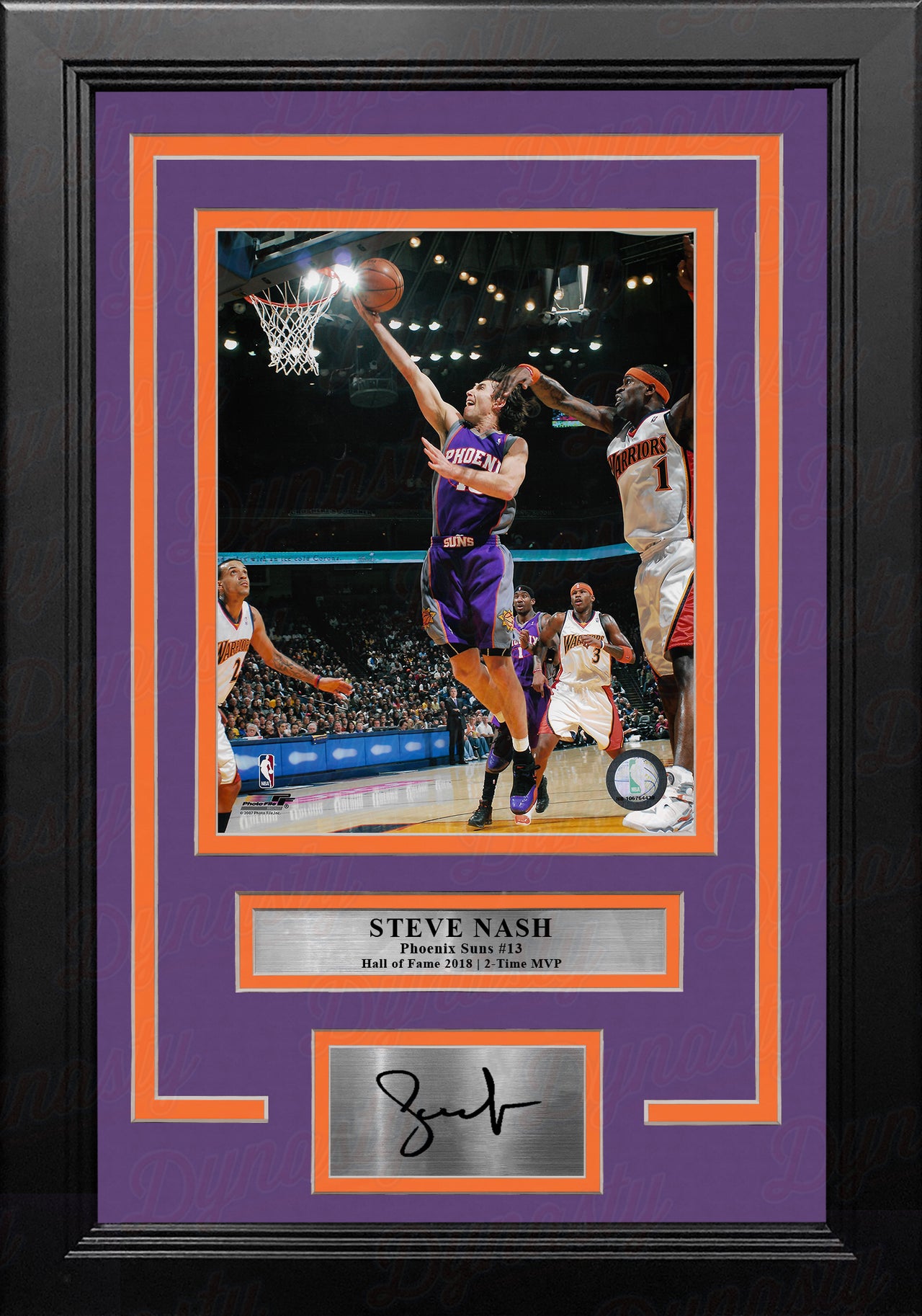 Steve Nash in Action Phoenix Suns 8" x 10" Framed Basketball Photo with Engraved Autograph