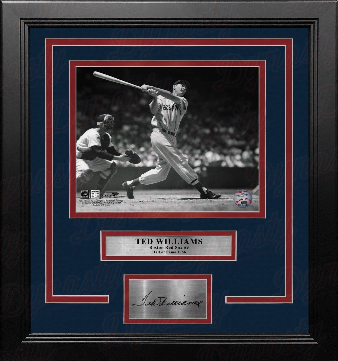 Ted Williams Swing Boston Red Sox 8" x 10" Framed Baseball Photo with Engraved Autograph