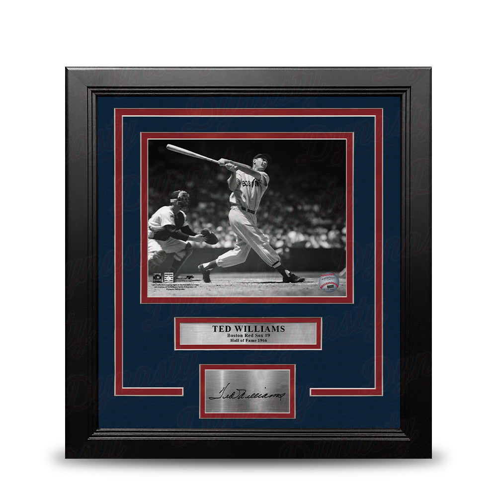 Ted Williams Swing Boston Red Sox 8" x 10" Framed Baseball Photo with Engraved Autograph